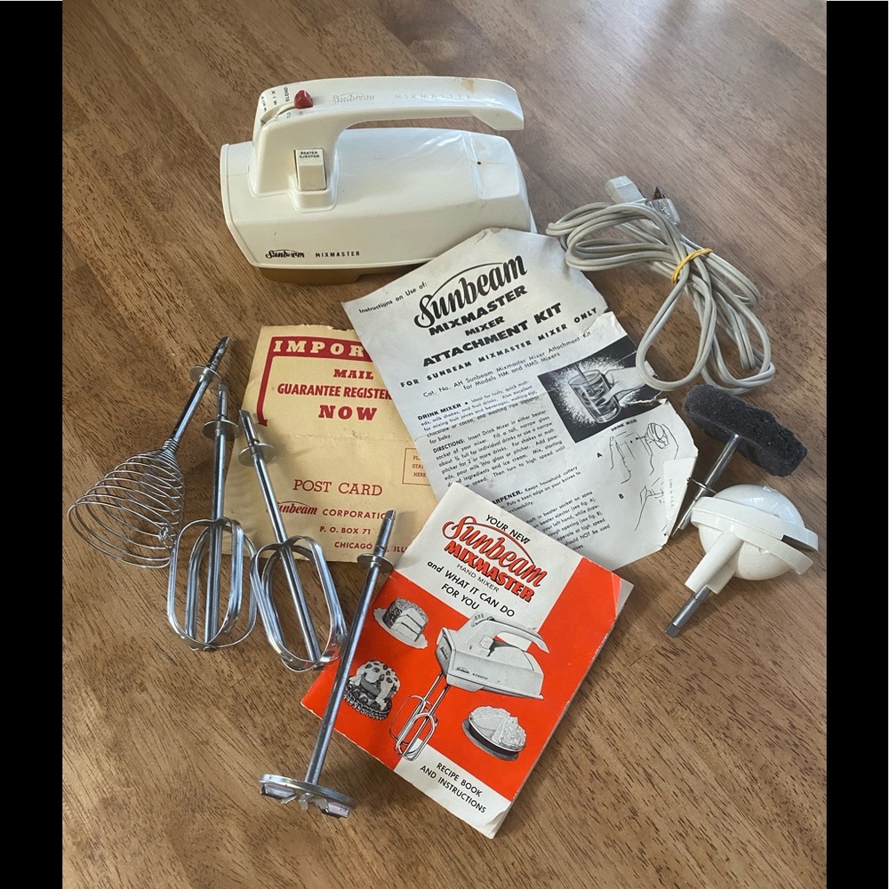 Vintage Sunbeam Mixmaster Hand Mixer - Works!